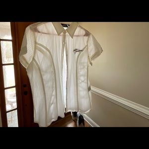 Women’s Official Women’s Harley Davidson white button down Large